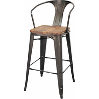 Ne Pacific Direct Metropolis Metal Bar, Set of 4 Bar & Counter Stools, Gunmetal Grey