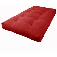 Blazing Needles Vitality 8  Microsuede Futon Mattress, Twin, Cardinal Red