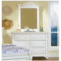 American Woodcrafters Cottage Traditions Double Dresser & Vertical Mirror Combo