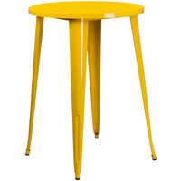 Flash Furniture Philip Commercial Grade 30  Round Yellow Metal Indoor-Outdoor Bar Height Table