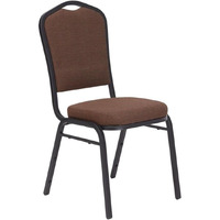 National Public Seating Silhouette Fabric Stack Chair Choclatier with Black Sandtex Frame