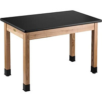 National Public Seating High Pressure Laminate Top Science Lab Table, 54  L X 30  H, Black Top and Ashwood Legs