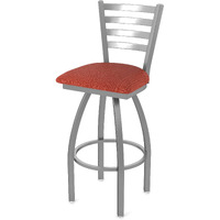 410 Jackie Stainless Steel 25  Sivel Counter Stool ith Graph Poppy Seat