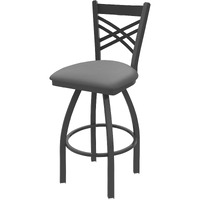 820 Catalina 25  Sivel Counter Stool ith Peter Finish and Canter Folkstone Grey Seat