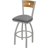 830 Voltaire 25  Swivel Counter Stool with Anodized Nickel Finish, Medium Back and Graph Alpine Seat