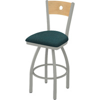 830 Voltaire 25  Sivel Counter Stool ith Anodized Nickel Finish, Natural Back and Graph Tidal Seat