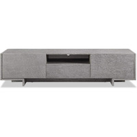 HomeRoots Furniture TV Unit One Middle Drawer and 2 Lid Doors On The Sides All in Grey Oak Venee (320797)