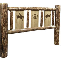 Montana Glacier Country Queen Headboard in Stained and Lacquered MWGCQHBLZBRONC