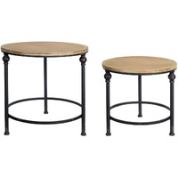 Melrose International Table (Set of 2) 17  H, 21  H Metal/Wood 18  x18x 17,22 X22 x21