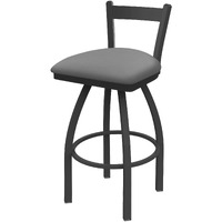 821 Catalina 25  Low Back Swivel Counter Stool with Pewter Finish and Canter Folkstone Grey Seat