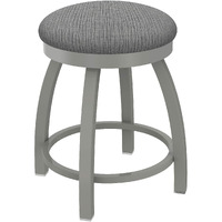 802 Misha 18  Swivel Vanity Stool with Anodized Nickel Finish and Graph Alpine Seat