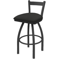 821 Catalina 25  Low Back Swivel Counter Stool with Pewter Finish and Canter Iron Seat