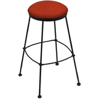 3030 25  Stationary Counter Stool with Black Wrinkle Finish and Graph Poppy Seat