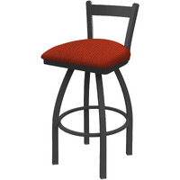 821 Catalina 25  Low Back Swivel Counter Stool with Pewter Finish and Graph Poppy Seat