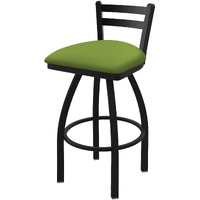 411 Jackie 25  Low Back Swivel Counter Stool with Black Wrinkle Finish and Canter Kiwi Green Seat