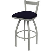 821 Catalina 25  Low Back Swivel Counter Stool with Anodized Nickel Finish and Canter Twilight Seat