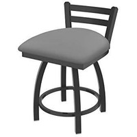 411 Jackie 18  Low Back Swivel Vanity Stool with Pewter Finish and Canter Folkstone Grey Seat