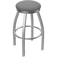 802 Misha Stainless Steel 25  Sivel Counter Stool ith Canter Folkstone Grey Seat