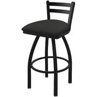 411 Jackie 25  Low Back Swivel Counter Stool with Black Wrinkle Finish and Canter Iron Seat