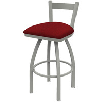 821 Catalina 25  Low Back Swivel Counter Stool with Anodized Nickel Finish and Graph Ruby Seat