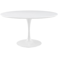 Lippa 54  Round Wood Top Dining Table - White