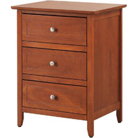 Glory Furniture Daniel 3 Drawer Nightstand in Oak