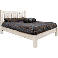 Montana Woodworks Wolf Design Engraved Platform Bed (Twin: 81 in. L x 46 in. W x 47 in. H (178 lbs.))