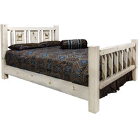 Montana Woodworks Elk Design Laser Engraved Bed in Clear Lacquer Finish (Twin 87 in. L x 46 in. W x 47 in. H (169 lbs.))