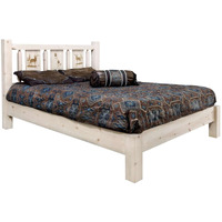 Montana Woodworks Elk Design Laser Engraved Platform Bed in Natural (Full 81 in. L x 60 in. W x 47 in. H (184 lbs.))