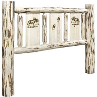 Montana Woodworks Moose Design Laser Engraved Headboard in Clear Lacquer (King 80 in. W x 6 in. D x 47 in. H (lbs.))