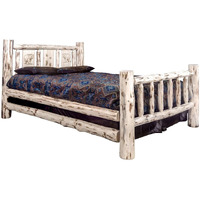 Montana Woodworks Bear Design Laser Engraved Log Bed in Natural (Queen 94 in. L x 66 in. W x 47 in. H (215 lbs.))