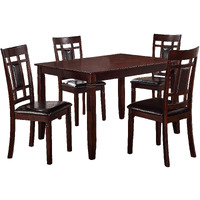 simple relax Maison 5 Piece Dining Room Set, Dark Brown