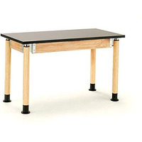 National Public Seating PSLT2454AH-OK 24 x 54 in. Height Adjustable Science Lab Table with Phenolic Top44 Oak Legs