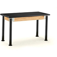 National Public Seating Oklahoma Sound Corporation Signature Height Adjustable Science Lab Table with HPL Top, 24 x 60  - Black, Perfect for School, Classroom and More