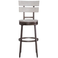 American Woodcrafters Colson Distressed White Metal Sivel 30-inch Bar Stool