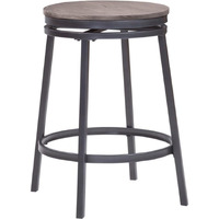 American Woodcrafters Chesson Gray Metal and Wood Backless Counter Stool