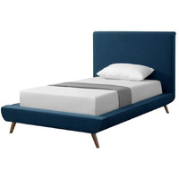 Loft Lyfe LBD142-03DNT-UE Posh Living Lyle Linen Platform Twin Size Bed44; Denim - 50 x 85.8 x 45.3 in.