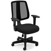 CavilUSA | Flip Light Office Chair - Mid-Back Ergonomic Desk Chair, Breathable Mesh & Fabric Computer Chair - Lumbar Support, Adjustable Chair Height & Arms with Tilt Lock