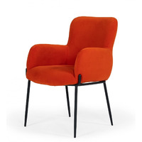 HomeRoots Fabric, Metal Orange Velvet Dining Chair