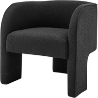 npd furniture and more Matteo Fabric Arm, Boucle Black Accent Chair