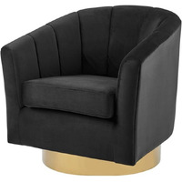 npd furniture and more Natasha Velvet Fabric /Gold Metal Sivel Arm, Alamo Black Accent Chair