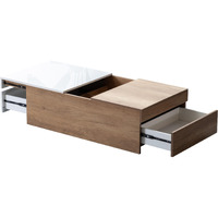 Arlo Light Bron Lift Top Coffee Table ith Storage, Hidden Compartments, and 2 Draers