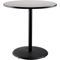 National Public Seating NPS 36  Round Cafe Table ith Round Base, 42  Height, Particleboard Core/T-Mold, Grey Nebula Top, Black Frame