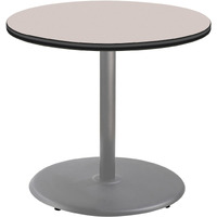 National Public Seating NPS 36  Round Cafe Table with Round Base, 30  Height, Particleboard Core/T-Mold, Grey Nebula Top, Grey Frame