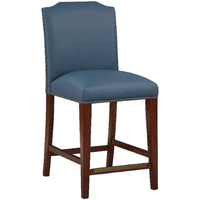 Comfort Pointe Bristol Stationary 24.5  H Faux Leather Counter Stool in Blue