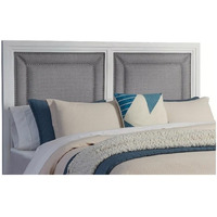 American Woodcrafters Dunescape 63  W Wood Queen Upholstered Headboard in White