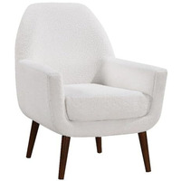 Comfort Pointe Polaris Mid-Century Style White Boucle Fabric Arm Chair