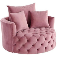 HomeRoots 486596 43 in. Pink Velvet Solid Color Barrel Chair