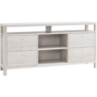 HomeRoots 482788 30 x 60 x 15.5 in. White Oak Manufactured Wood Cabinet Enclosed Storage TV Stand