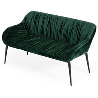 HomeRoots 473165 56 in. Green & Dark Brown Upholstered Velvet Dining Bench